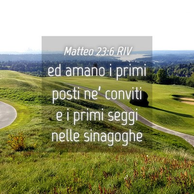 Picture 04 - Matteo 23:6 RIV - ed amano i primi posti ne’ conviti e i primi - Bible Verse Picture