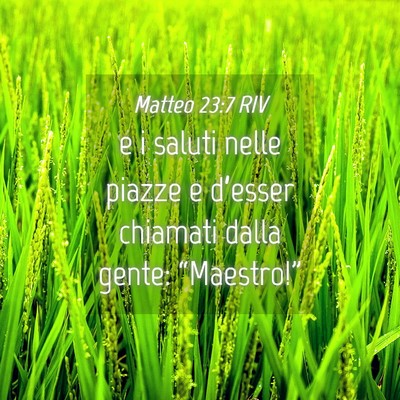 Picture 04 - Matteo 23:7 RIV - e i saluti nelle piazze e d’esser chiamati - Bible Verse Picture