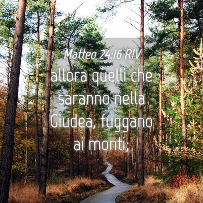 Picture 04 - Matteo 24:16 RIV - allora quelli che saranno nella Giudea, fuggano - Bible Verse Picture