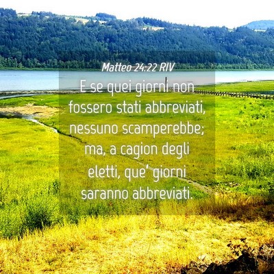 Picture 04 - Matteo 24:22 RIV - E se quei giorni non fossero stati abbreviati, - Bible Verse Picture