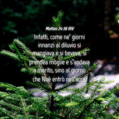 Picture 04 - Matteo 24:38 RIV - Infatti, come ne’ giorni innanzi al diluvio si - Bible Verse Picture