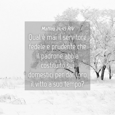 Picture 04 - Matteo 24:45 RIV - Qual è mai il servitore fedele e prudente che il - Bible Verse Picture