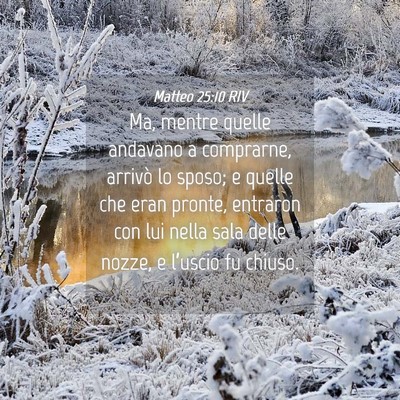 Picture 04 - Matteo 25:10 RIV - Ma, mentre quelle andavano a comprarne, arrivò - Bible Verse Picture