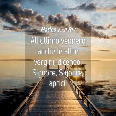 Picture 04 - Matteo 25:11 RIV - All’ultimo vennero anche le altre vergini, - Bible Verse Picture