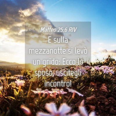 Picture 04 - Matteo 25:6 RIV - E sulla mezzanotte si levò un grido: Ecco lo - Bible Verse Picture