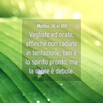 Picture 04 - Matteo 26:41 RIV - Vegliate ed orate, affinché non cadiate in - Bible Verse Picture
