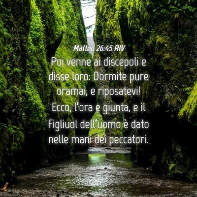 Picture 04 - Matteo 26:45 RIV - Poi venne ai discepoli e disse loro: Dormite pure - Bible Verse Picture