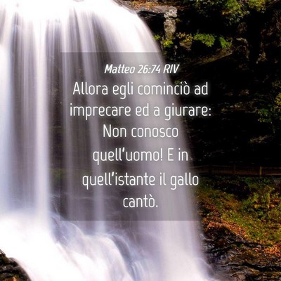 Picture 04 - Matteo 26:74 RIV - Allora egli cominciò ad imprecare ed a giurare: - Bible Verse Picture
