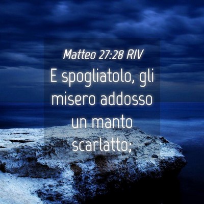 Picture 04 - Matteo 27:28 RIV - E spogliatolo, gli misero addosso un manto - Bible Verse Picture