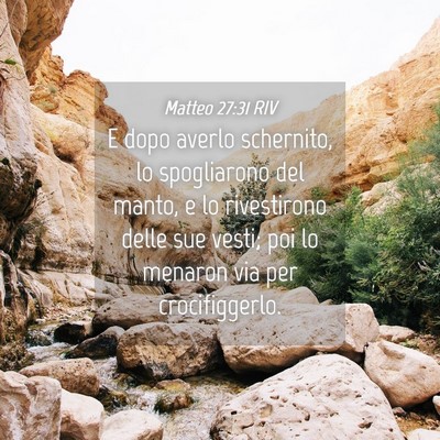 Picture 04 - Matteo 27:31 RIV - E dopo averlo schernito, lo spogliarono del - Bible Verse Picture