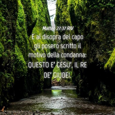 Picture 04 - Matteo 27:37 RIV - E al disopra del capo gli posero scritto il - Bible Verse Picture