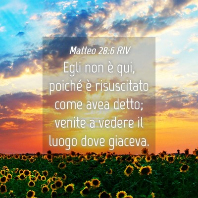Picture 04 - Matteo 28:6 RIV - Egli non è qui, poiché è risuscitato come avea - Bible Verse Picture
