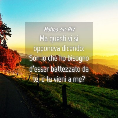 Picture 04 - Matteo 3:14 RIV - Ma questi vi si opponeva dicendo: Son io che ho - Bible Verse Picture