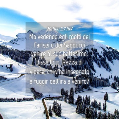 Picture 04 - Matteo 3:7 RIV - Ma vedendo egli molti dei Farisei e dei Sadducei - Bible Verse Picture