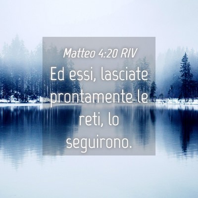 Picture 04 - Matteo 4:20 RIV - Ed essi, lasciate prontamente le reti, lo - Bible Verse Picture