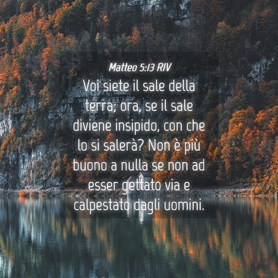 Picture 04 - Matteo 5:13 RIV - Voi siete il sale della terra; ora, se il sale - Bible Verse Picture