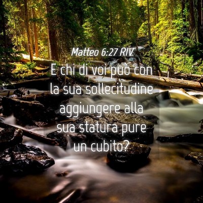 Picture 04 - Matteo 6:27 RIV - E chi di voi può con la sua sollecitudine - Bible Verse Picture