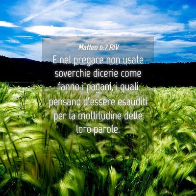 Picture 04 - Matteo 6:7 RIV - E nel pregare non usate soverchie dicerie come - Bible Verse Picture