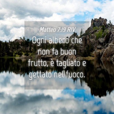 Picture 04 - Matteo 7:19 RIV - Ogni albero che non fa buon frutto, è tagliato e - Bible Verse Picture