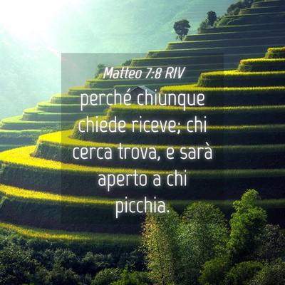 Picture 04 - Matteo 7:8 RIV - perché chiunque chiede riceve; chi cerca trova, - Bible Verse Picture
