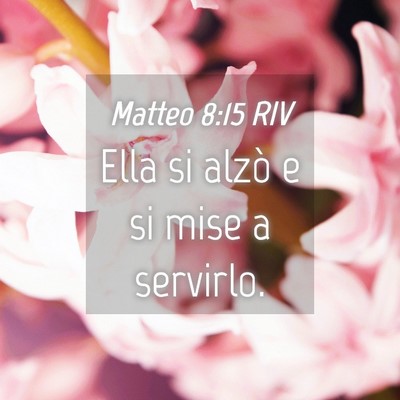 Picture 04 - Matteo 8:15 RIV - Ella si alzò e si mise a - Bible Verse Picture