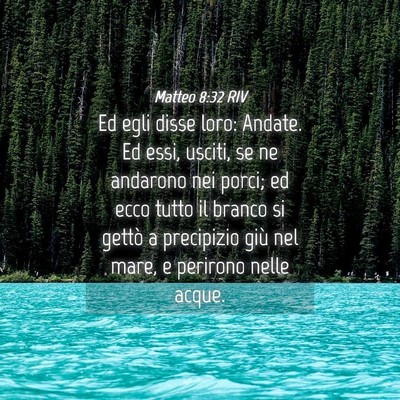 Picture 04 - Matteo 8:32 RIV - Ed egli disse loro: Andate. Ed essi, usciti, se - Bible Verse Picture