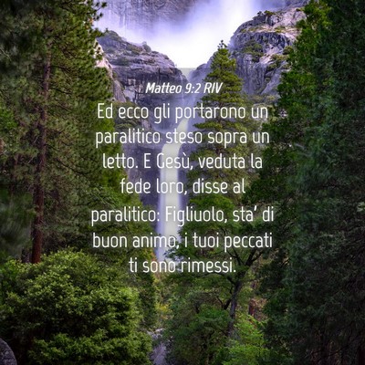 Picture 04 - Matteo 9:2 RIV - Ed ecco gli portarono un paralitico steso sopra - Bible Verse Picture