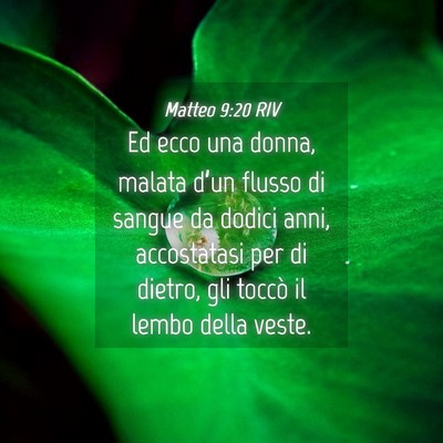 Picture 04 - Matteo 9:20 RIV - Ed ecco una donna, malata d’un flusso di sangue - Bible Verse Picture