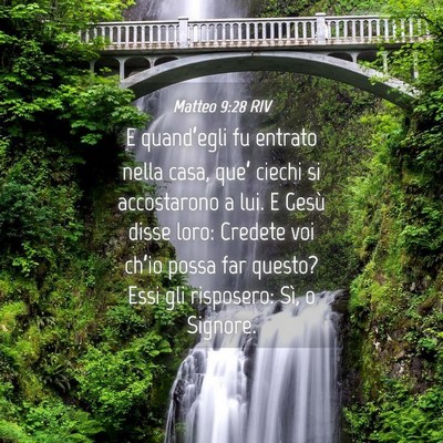 Picture 04 - Matteo 9:28 RIV - E quand’egli fu entrato nella casa, que’ - Bible Verse Picture