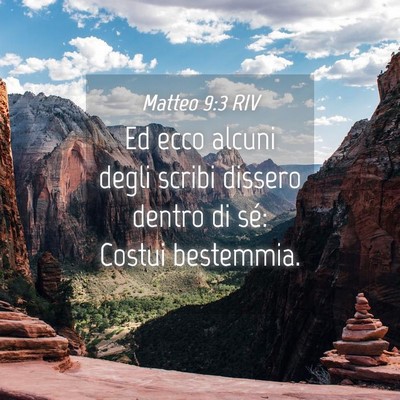 Picture 04 - Matteo 9:3 RIV - Ed ecco alcuni degli scribi dissero dentro di - Bible Verse Picture