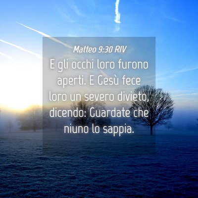 Picture 04 - Matteo 9:30 RIV - E gli occhi loro furono aperti. E Gesù fece loro - Bible Verse Picture