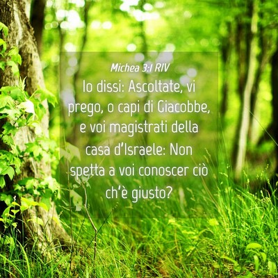 Picture 04 - Michea 3:1 RIV - Io dissi: Ascoltate, vi prego, o capi di - Bible Verse Picture
