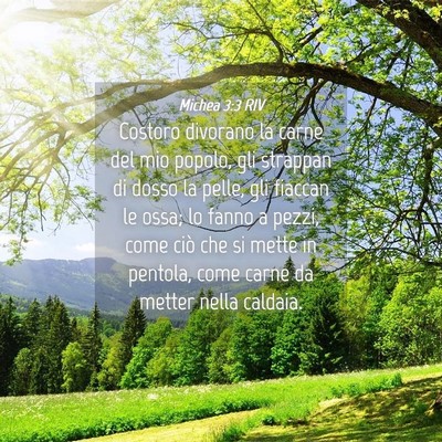 Picture 04 - Michea 3:3 RIV - Costoro divorano la carne del mio popolo, gli - Bible Verse Picture