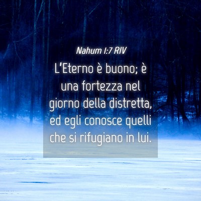 Picture 04 - Nahum 1:7 RIV - L’Eterno è buono; è una fortezza nel giorno - Bible Verse Picture