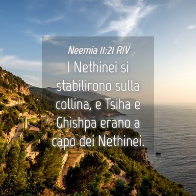 Picture 04 - Neemia 11:21 RIV - I Nethinei si stabilirono sulla collina, e Tsiha - Bible Verse Picture