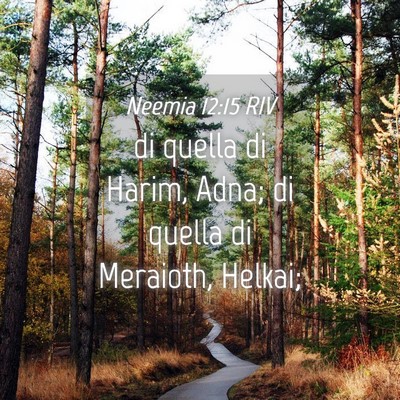 Picture 04 - Neemia 12:15 RIV - di quella di Harim, Adna; di quella di Meraioth, - Bible Verse Picture