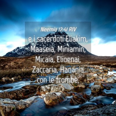 Picture 04 - Neemia 12:41 RIV - e i sacerdoti Eliakim, Maaseia, Miniamin, Micaia, - Bible Verse Picture