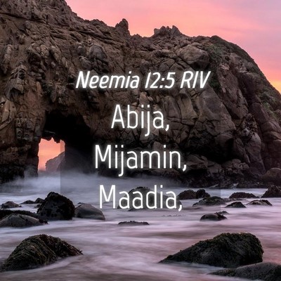 Picture 04 - Neemia 12:5 RIV - Abija, Mijamin, - Bible Verse Picture
