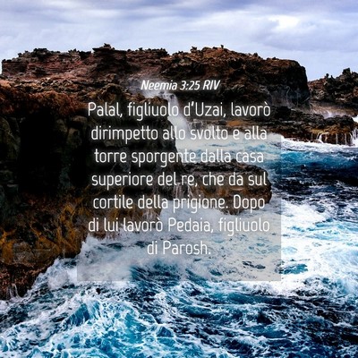 Picture 04 - Neemia 3:25 RIV - Palal, figliuolo d’Uzai, lavorò dirimpetto - Bible Verse Picture