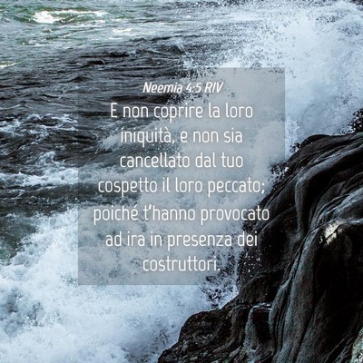 Picture 04 - Neemia 4:5 RIV - E non coprire la loro iniquità, e non sia - Bible Verse Picture