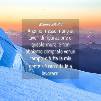 Picture 04 - Neemia 5:16 RIV - Anzi ho messo mano ai lavori di riparazione di - Bible Verse Picture