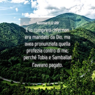 Picture 04 - Neemia 6:12 RIV - E io compresi ch’ei non era mandato da Dio, ma - Bible Verse Picture