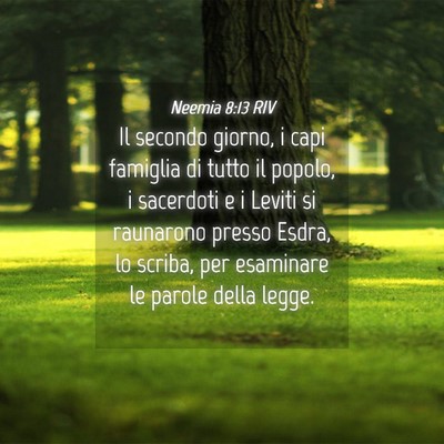 Picture 04 - Neemia 8:13 RIV - Il secondo giorno, i capi famiglia di tutto il - Bible Verse Picture