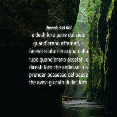 Picture 04 - Neemia 9:15 RIV - e desti loro pane dal cielo quand’erano - Bible Verse Picture