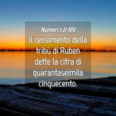 Picture 04 - Numeri 1:21 RIV - il censimento della tribù di Ruben dette la - Bible Verse Picture