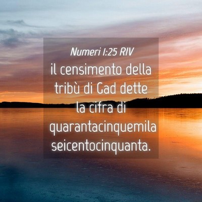 Picture 04 - Numeri 1:25 RIV - il censimento della tribù di Gad dette la cifra - Bible Verse Picture