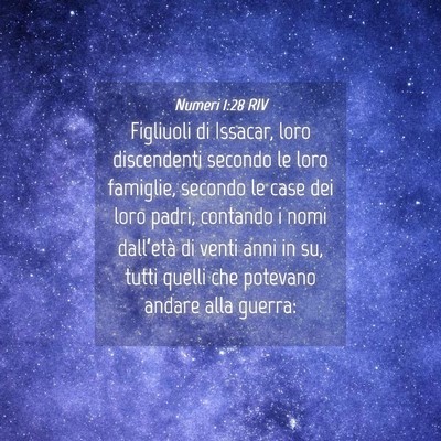 Picture 04 - Numeri 1:28 RIV - Figliuoli di Issacar, loro discendenti secondo le - Bible Verse Picture