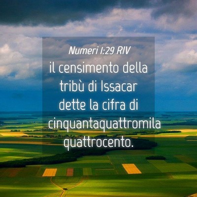 Picture 04 - Numeri 1:29 RIV - il censimento della tribù di Issacar dette la - Bible Verse Picture