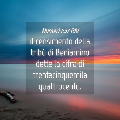 Picture 04 - Numeri 1:37 RIV - il censimento della tribù di Beniamino dette la - Bible Verse Picture