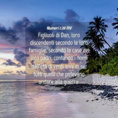Picture 04 - Numeri 1:38 RIV - Figliuoli di Dan, loro discendenti secondo le - Bible Verse Picture